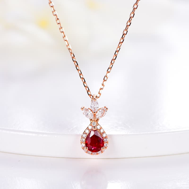 パワーストーン アクセサリー しずく煌めき 王冠モチーフネックレス