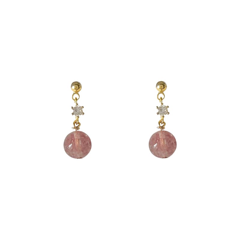 星の恵み 草莓晶ゆらめきイヤリング　パワーストーン アクセサリー 