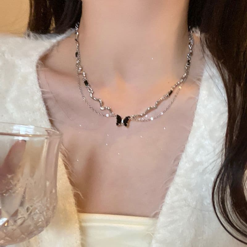蝶舞う輝石の調べネックレス　パワーストーン アクセサリー 