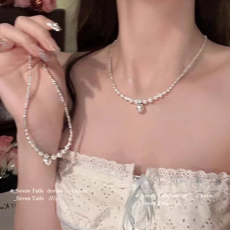 天使の雫 真珠しずくネックレス　パワーストーン アクセサリー 