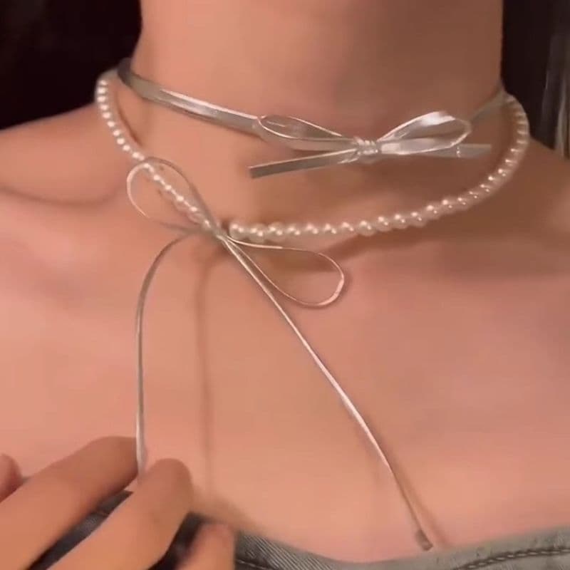 真珠と結びのご縁ネックレス　パワーストーン アクセサリー 