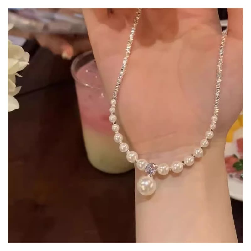 天使の雫 真珠しずくネックレス　パワーストーン アクセサリー 
