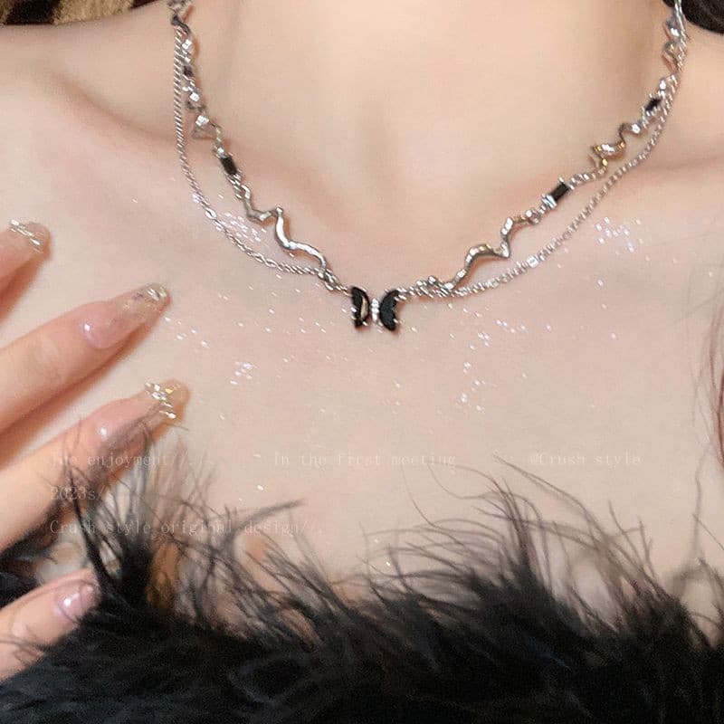 蝶舞う輝石の調べネックレス　パワーストーン アクセサリー 