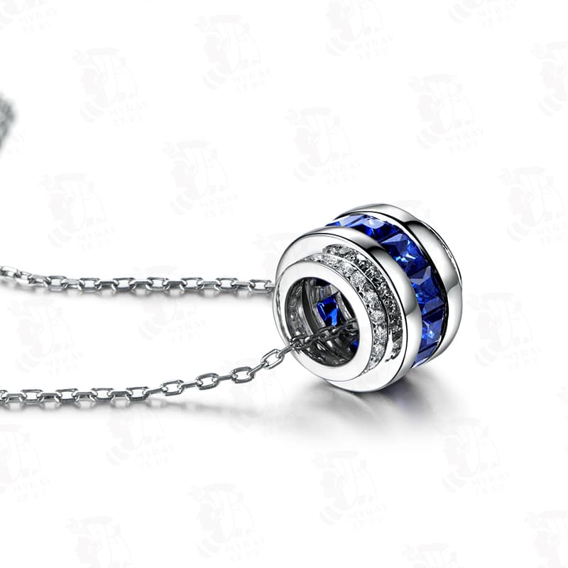 神秘の輝き 青玉円環ペンダント パワーストーン アクセサリー 