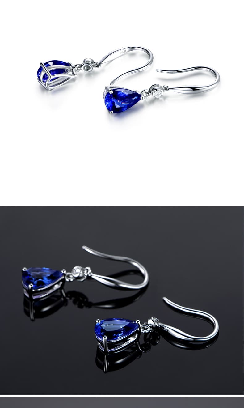 神秘的な輝き しずく型 天然石ピアス(タンザナイト) パワーストーン アクセサリー