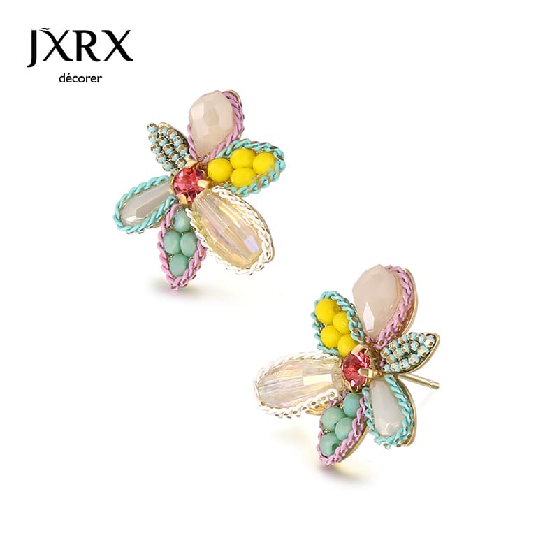 花咲く宝石 フローラルイヤリング パワーストーン アクセサリー