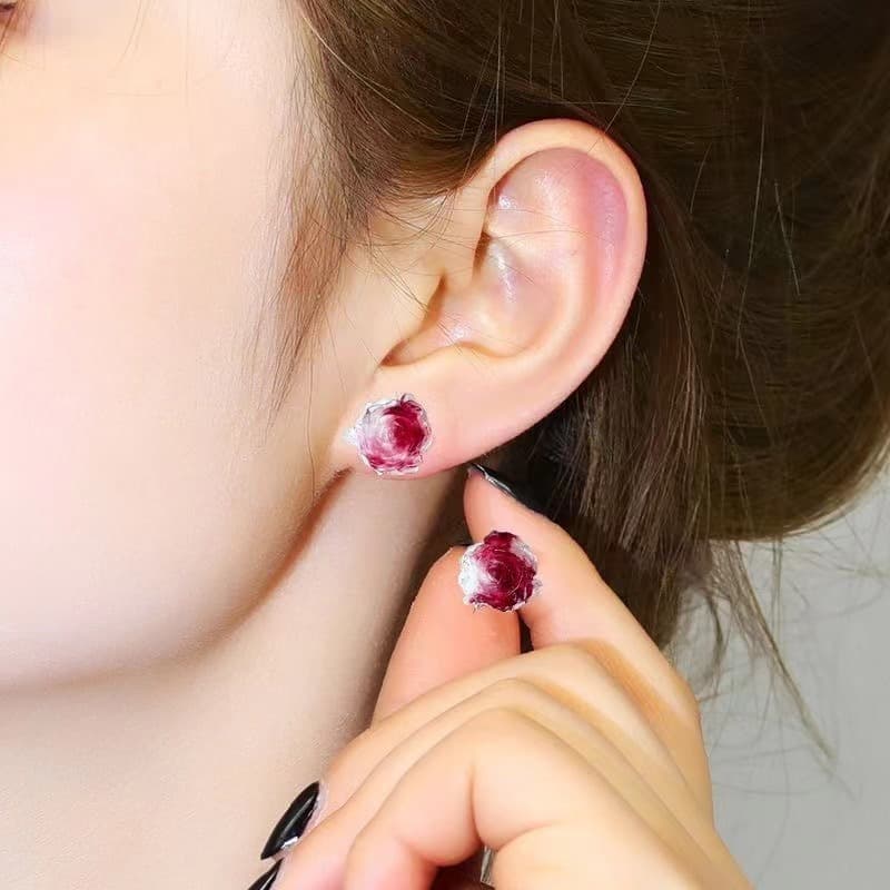 バラの花びら 癒しのピアス パワーストーン アクセサリー