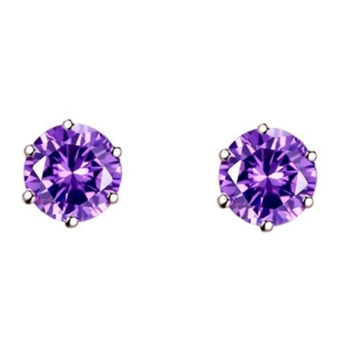 天然紫水晶 六角爪留めピアス パワーストーン アクセサリー