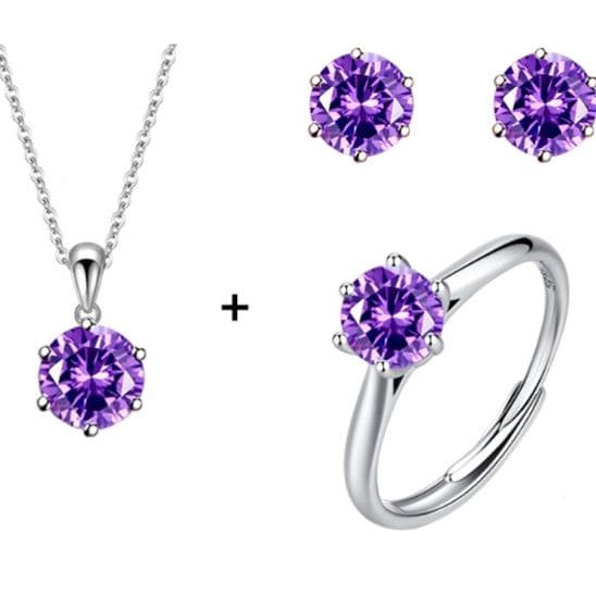 天然紫水晶 六角爪留めピアス パワーストーン アクセサリー
