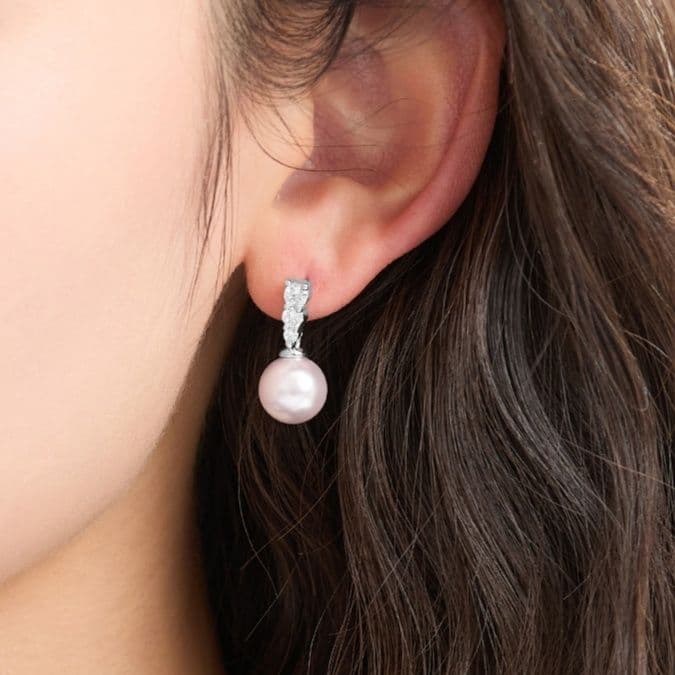 優美な真珠のしずく ピアス パワーストーン アクセサリー