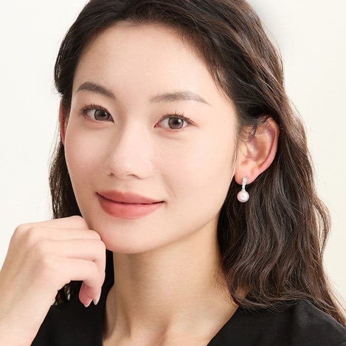優美な真珠のしずく ピアス パワーストーン アクセサリー