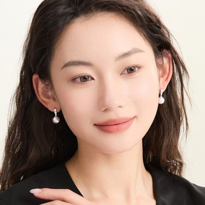 優美な真珠のしずく ピアス パワーストーン アクセサリー