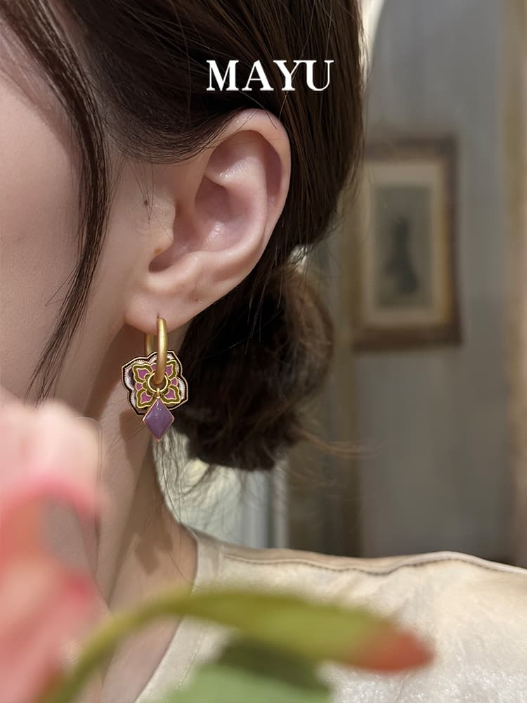 花蓮の恵み 菱形ピアスパワーストーン アクセサリー