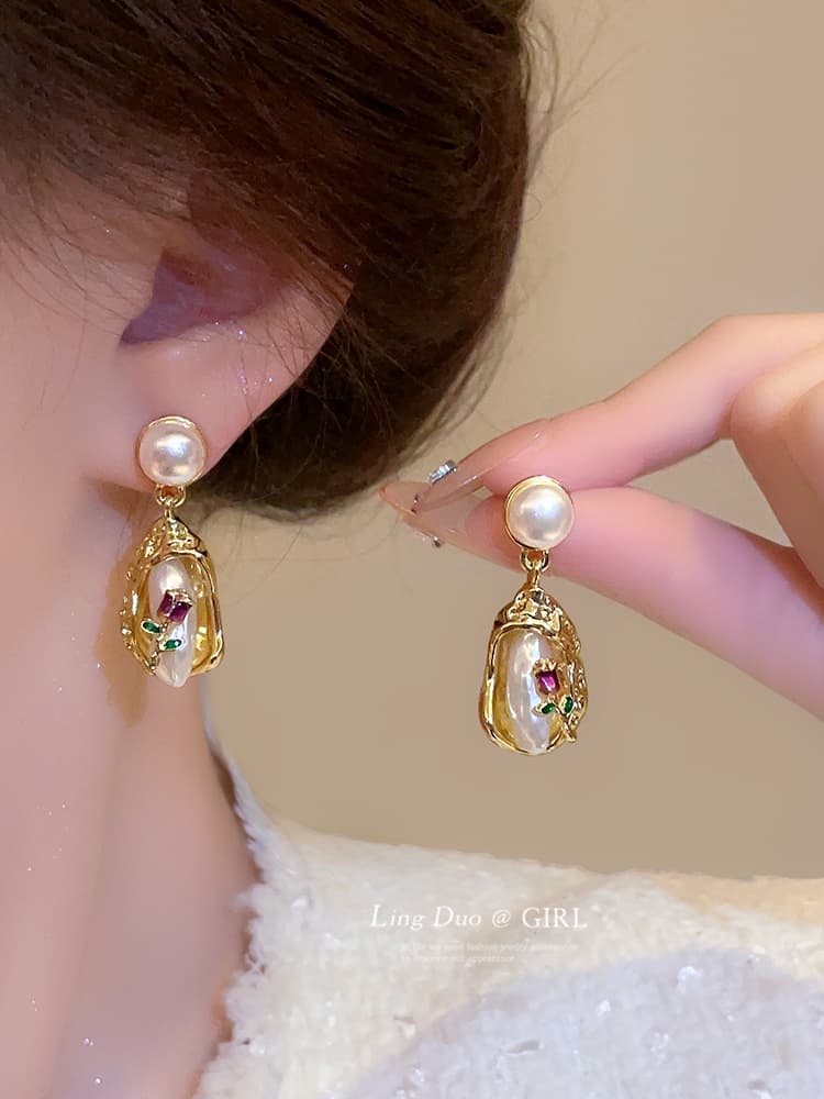 パワーストーン アクセサリー パワーストーン アクセサリー 真珠の宝石箱 揺れるピアス