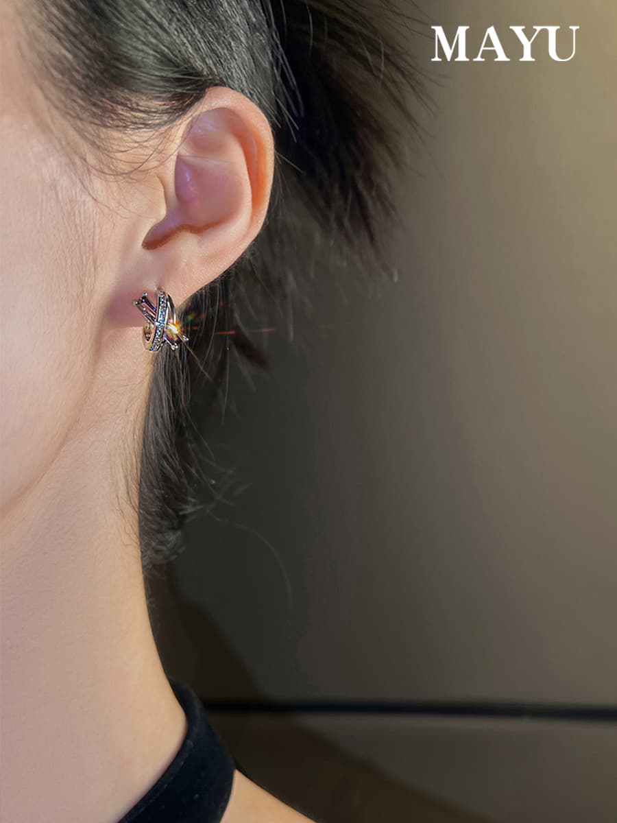 パワーストーン アクセサリー パワーストーン アクセサリー 神秘の交差 紫水晶フープピアス