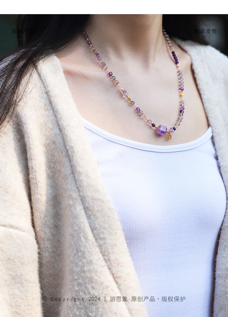 天然アメジスト 癒しの輝き ネックレス パワーストーン アクセサリー