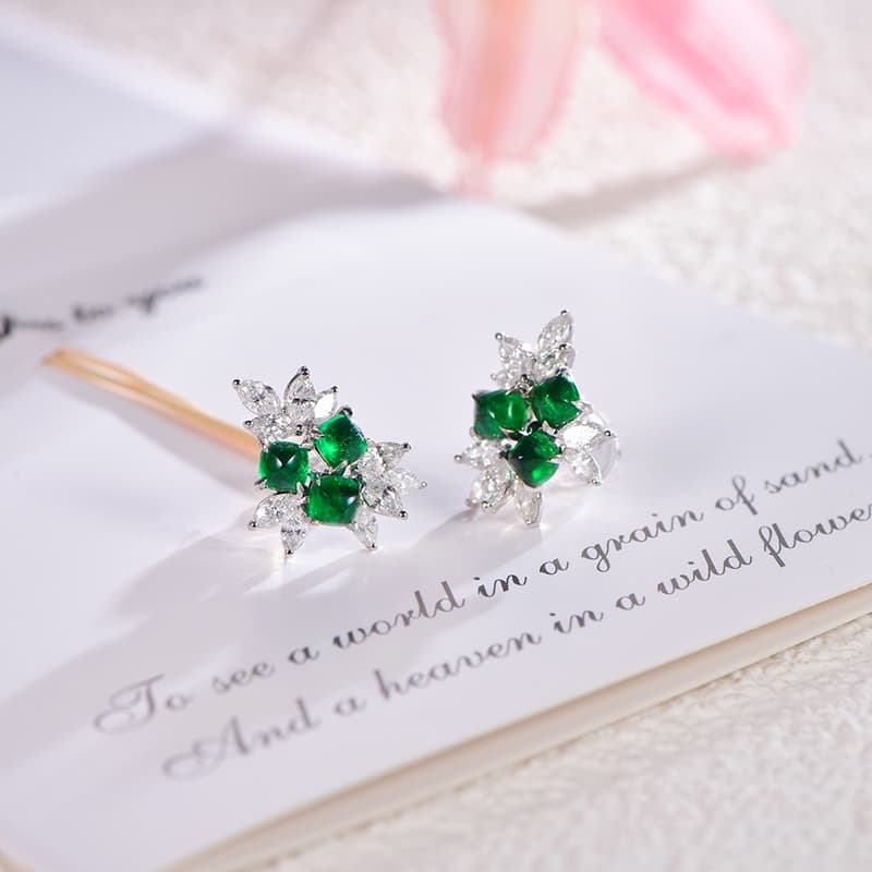 煌めく星花 四つ葉の願い ピアス パワーストーン アクセサリー