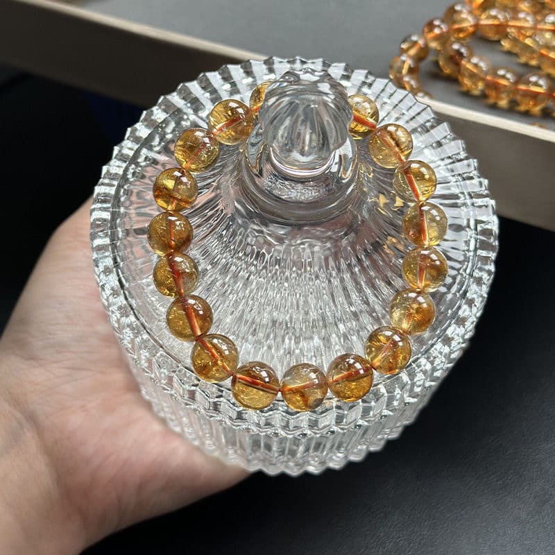 透明感あふれる琥珀の祈り数珠 パワーストーン アクセサリー