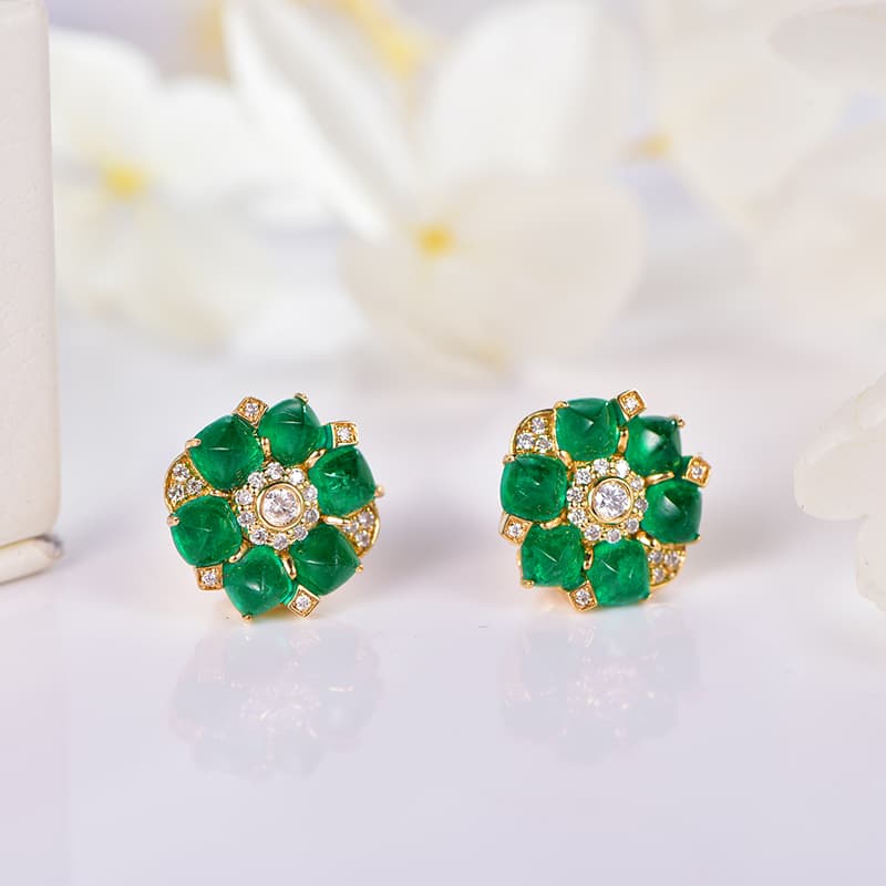 花咲く翠玉 華やかピアス パワーストーン アクセサリー