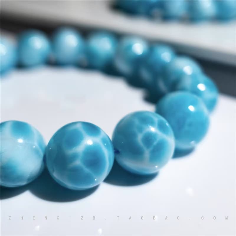 神秘の海 ラリマー数珠ブレスレット パワーストーン アクセサリー
