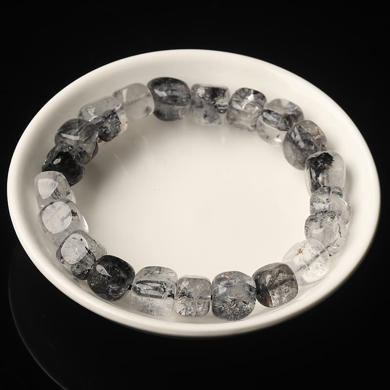 天然水晶の煌めきブラックトルマリンブレスレットパワーストーン アクセサリー