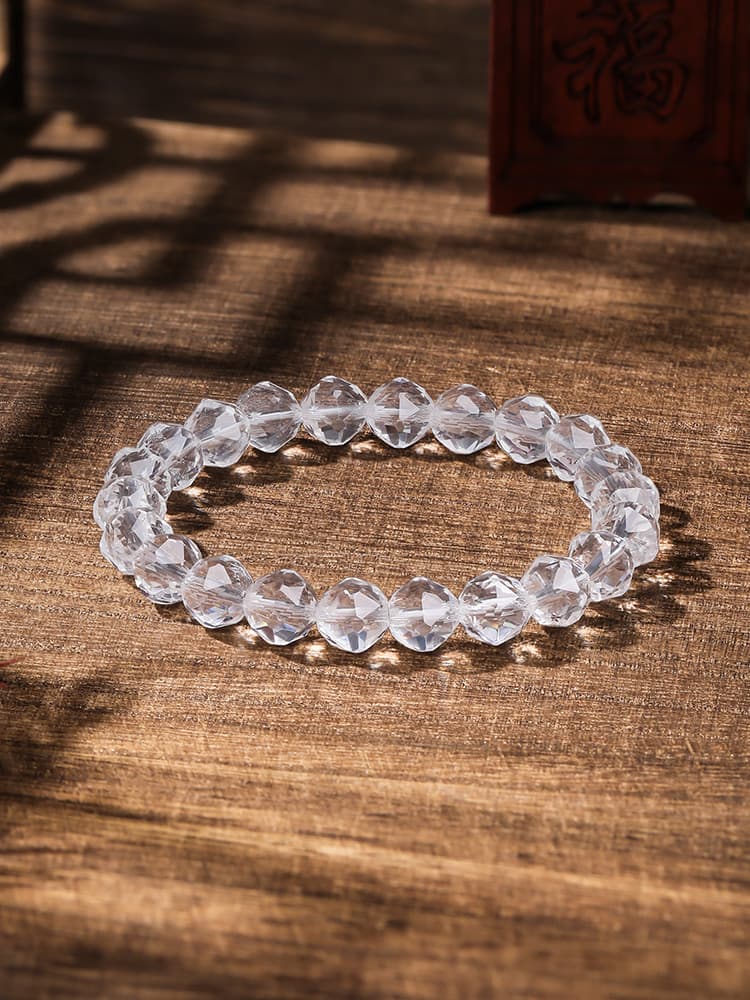 透明水晶 多面カット 浄化ブレスレットパワーストーン アクセサリー