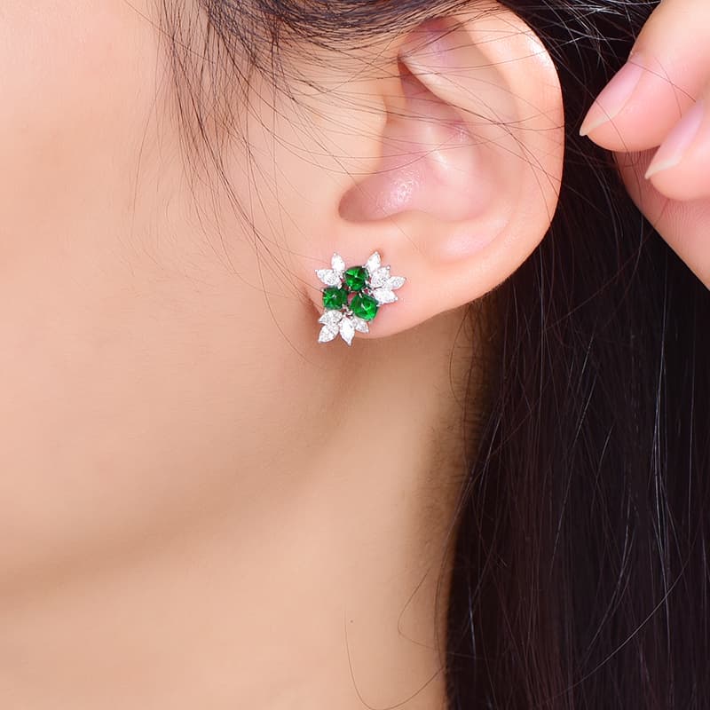煌めく星花 四つ葉の願い ピアス パワーストーン アクセサリー