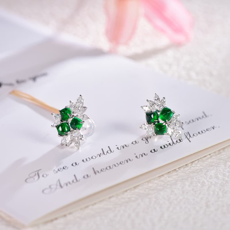煌めく星花 四つ葉の願い ピアス パワーストーン アクセサリー