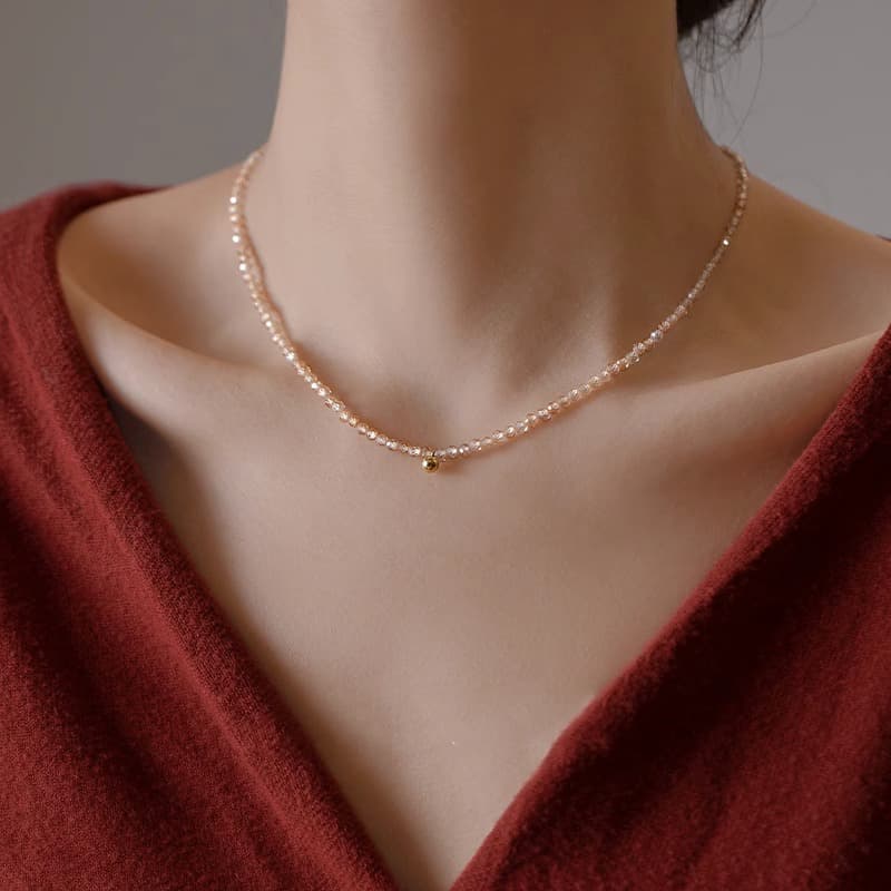 輝き結晶 天然石ショートネックレス パワーストーン アクセサリー