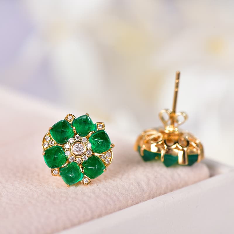 花咲く翠玉 華やかピアス パワーストーン アクセサリー