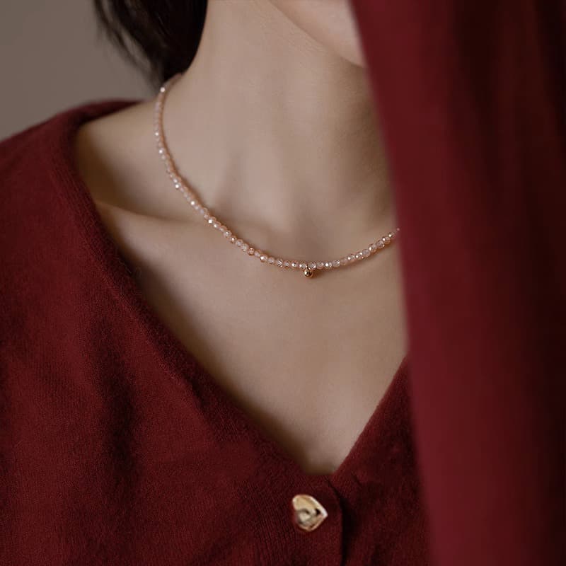 輝き結晶 天然石ショートネックレス パワーストーン アクセサリー