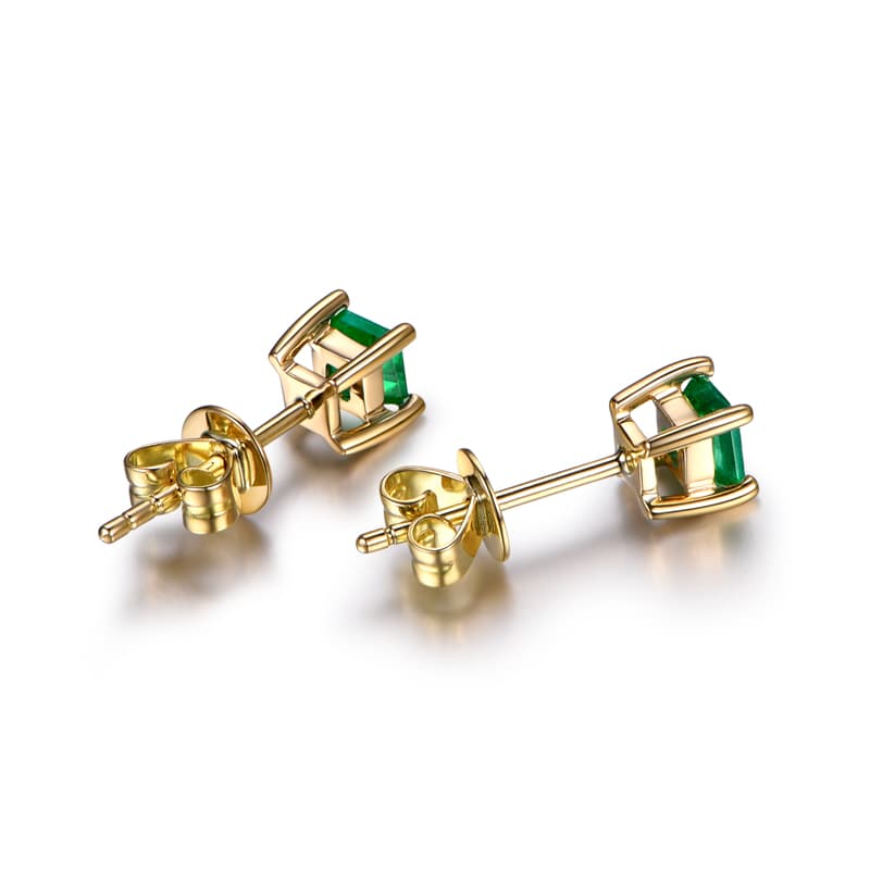 神秘の輝き 四角エメラルドスタッドピアス パワーストーン アクセサリー