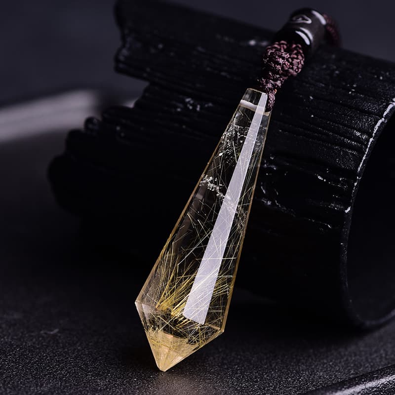 天然水晶 金色内包物 ペンダント パワーストーン アクセサリー