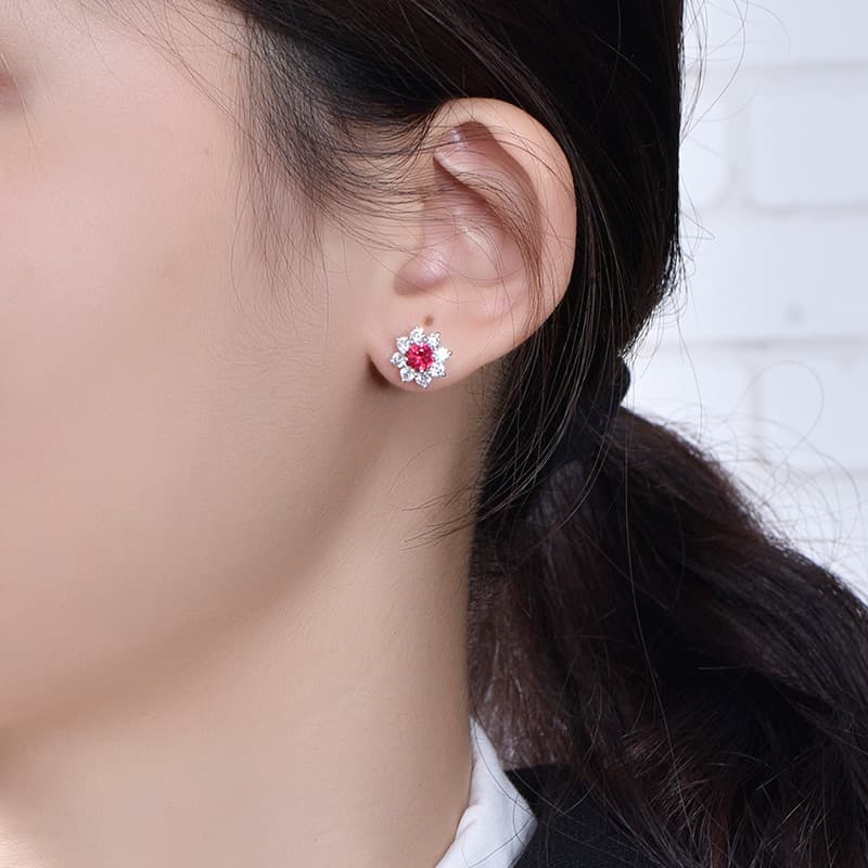 輝く花弁の宝石ピアス パワーストーン アクセサリー