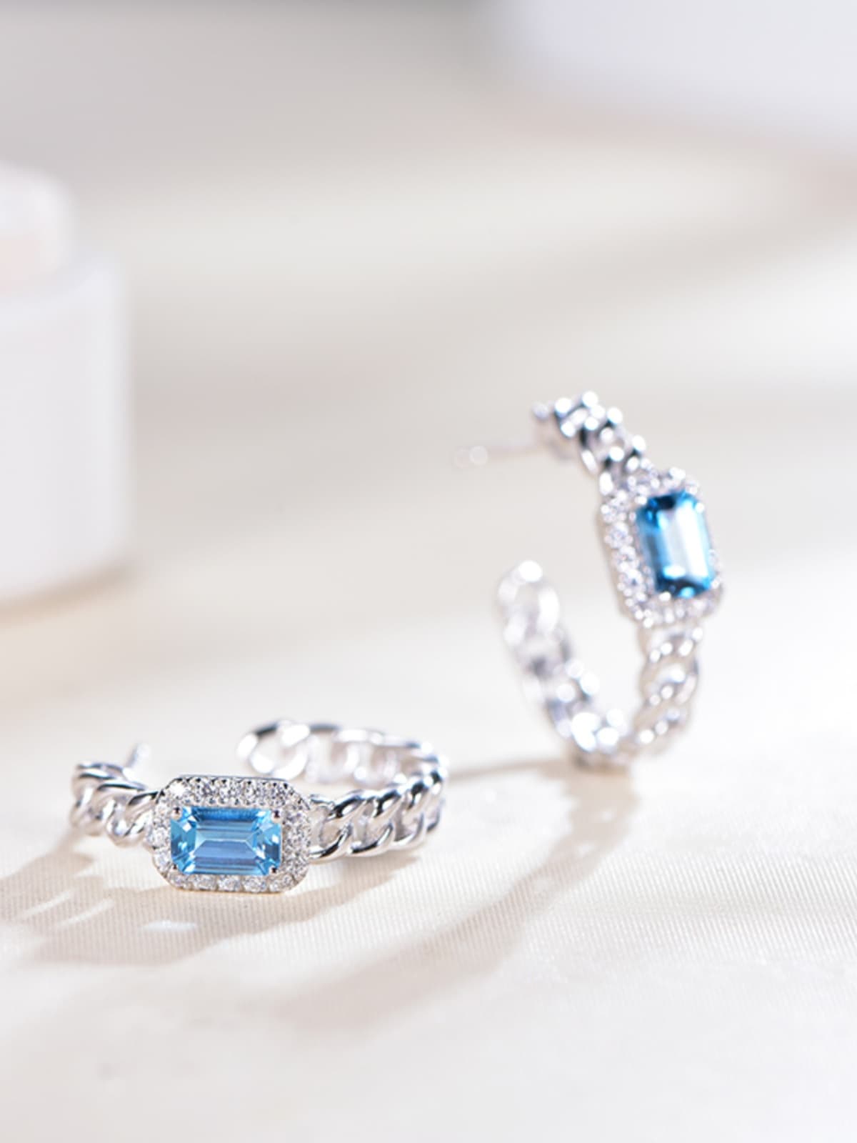 天空の輝き 鎖模様リング パワーストーン アクセサリー