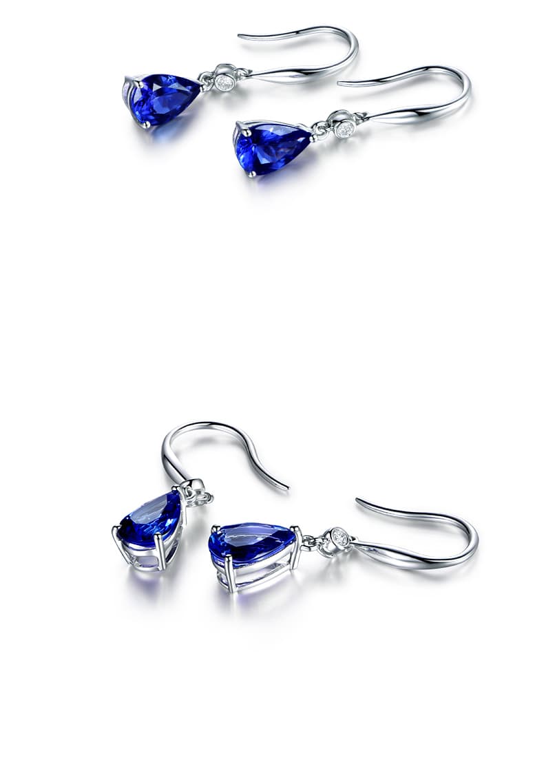 神秘的な輝き しずく型 天然石ピアス(タンザナイト) パワーストーン アクセサリー