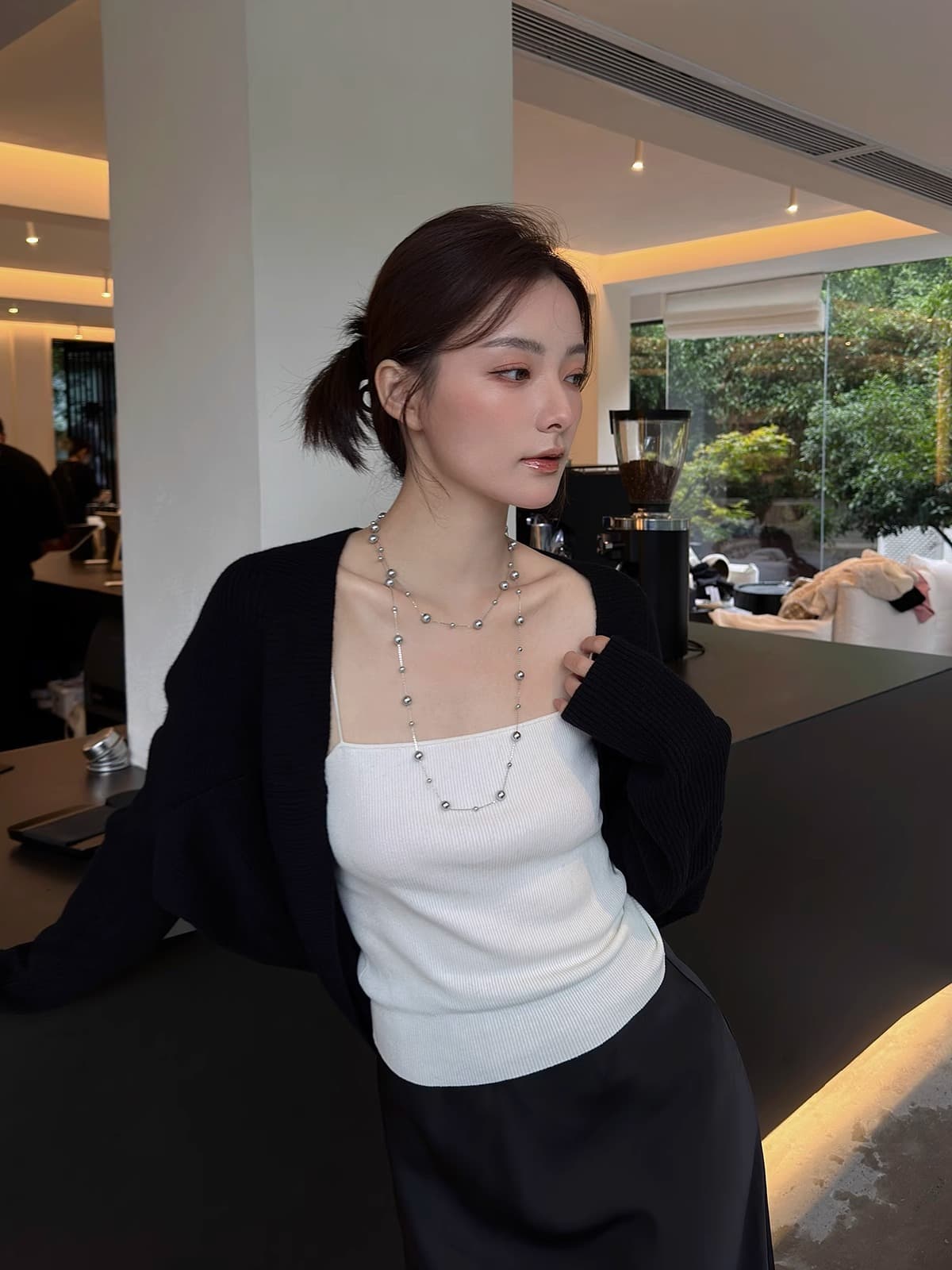 天然石の煌めき 月光ロングネックレス パワーストーン アクセサリー