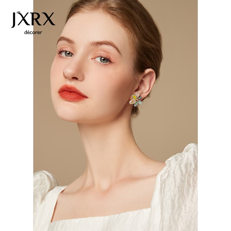花咲く宝石 フローラルイヤリング パワーストーン アクセサリー