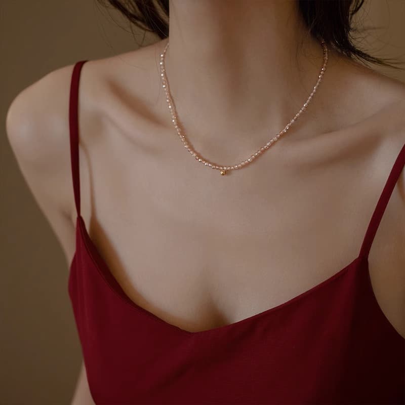 輝き結晶 天然石ショートネックレス パワーストーン アクセサリー
