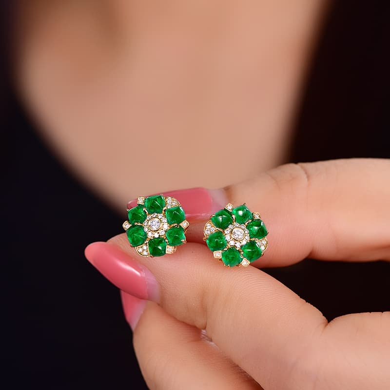 花咲く翠玉 華やかピアス パワーストーン アクセサリー