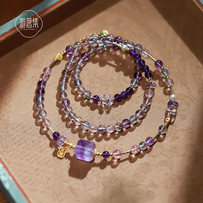 天然アメジスト 癒しの輝き ネックレス パワーストーン アクセサリー