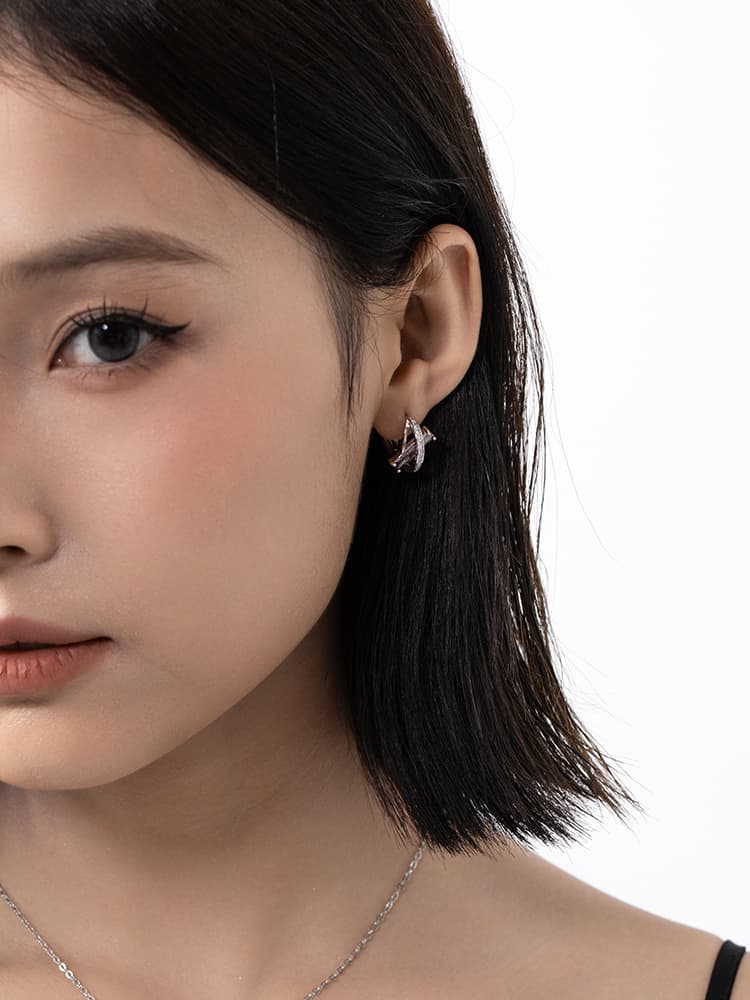 交差する宝石の輝き ピアス パワーストーン アクセサリー パワーストーン アクセサリー