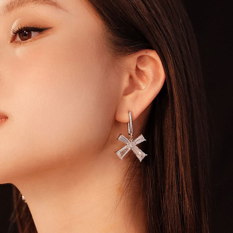 煌めき十字結晶 ドロップピアス パワーストーン アクセサリー
