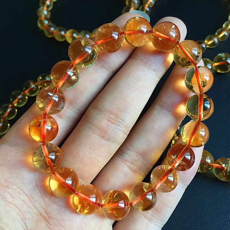 透明感あふれる琥珀の祈り数珠 パワーストーン アクセサリー