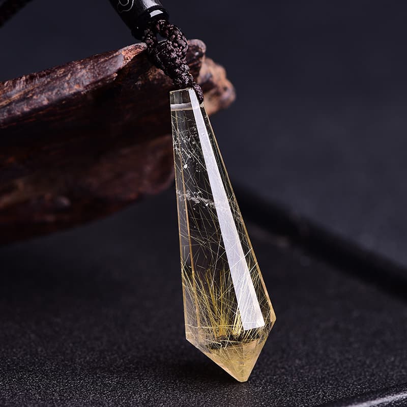 天然水晶 金色内包物 ペンダント パワーストーン アクセサリー