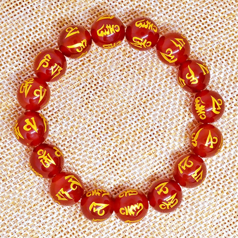神秘の祈り 梵字彫刻数珠 パワーストーン アクセサリー
