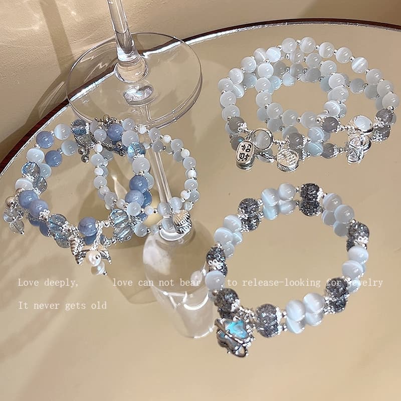 海の恵み 貝殻チャームブレスレット パワーストーン アクセサリー