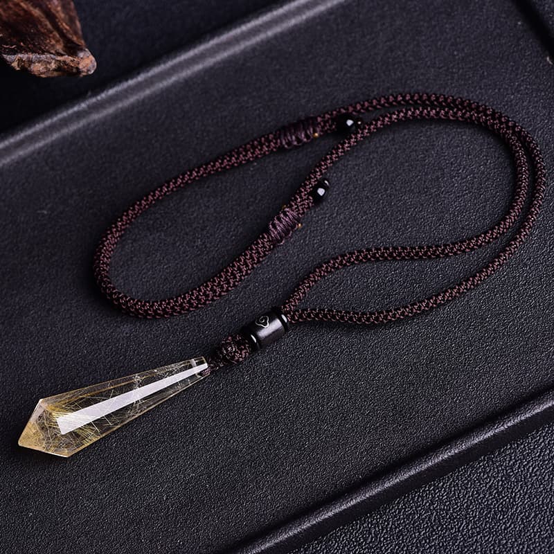天然水晶 金色内包物 ペンダント パワーストーン アクセサリー