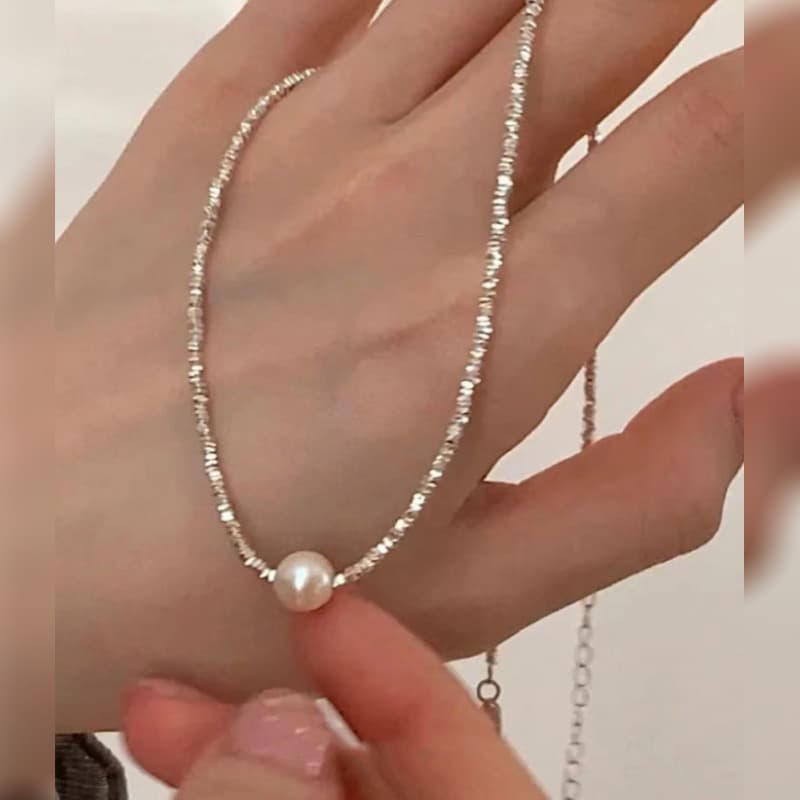 真珠の輝き 幸運を呼ぶ細粒ネックレス パワーストーン アクセサリー