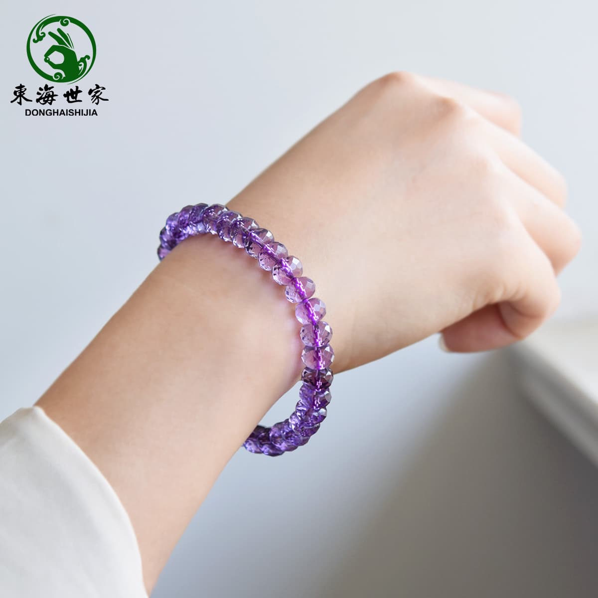 紫水晶 煌めき刻印ブレスレット パワーストーン アクセサリー